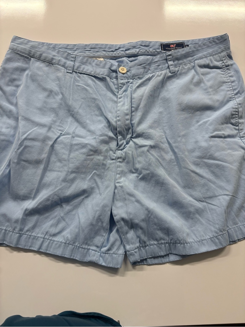 Vineyard Vines Pale Blue Men's Flat Front Cotton Shorts